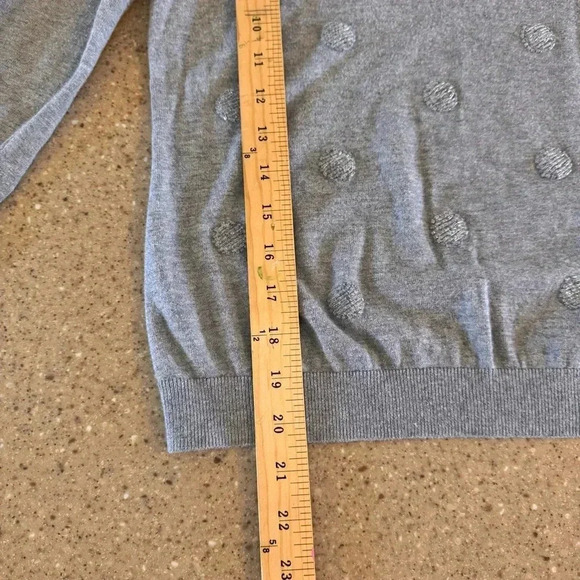 Talbots Classic Gray Beaded Dots Sweater SP /Small Petite - Picture 2 of 8